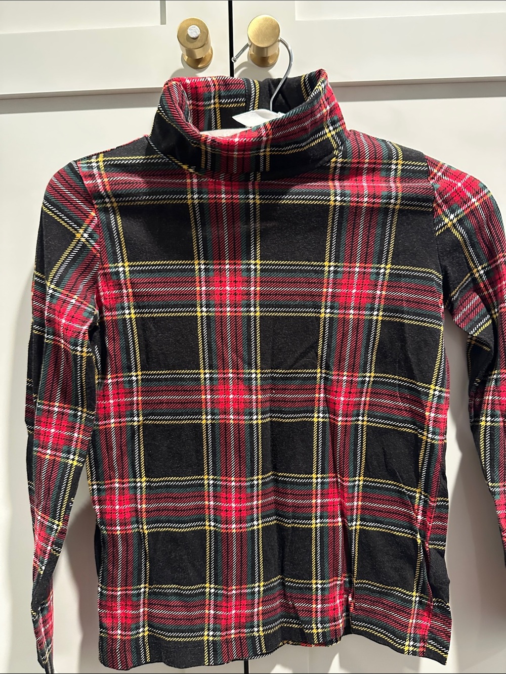 J. Crew Black and Red Plaid Turtleneck Sweater